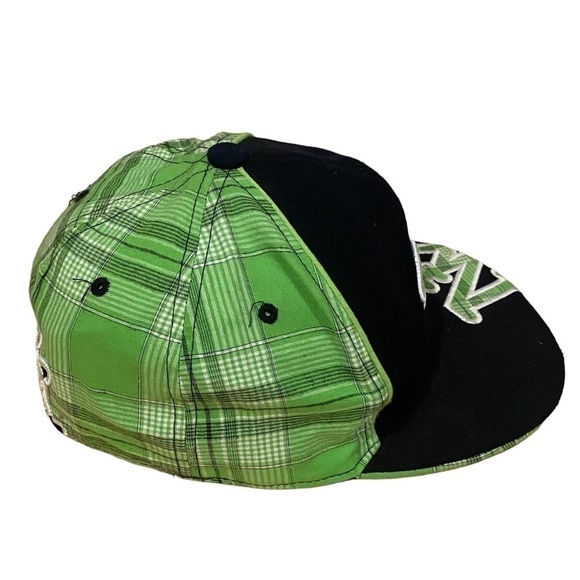 City Hunter size small NY New York  Green black plaid fitted cap hat - Picture 5 of 6